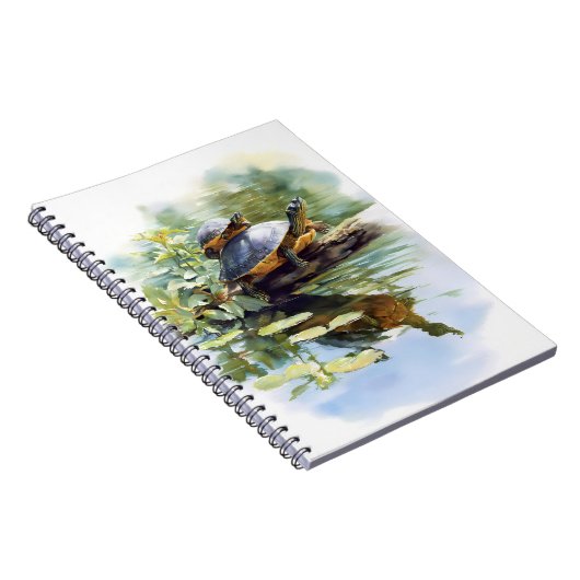 Turtle Pond Watercolor Reflection Notebook Notizblock (Rechte Seite)