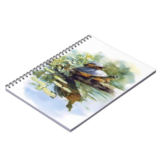 Turtle Pond Watercolor Reflection Notebook Notizblock (Linke Seite)