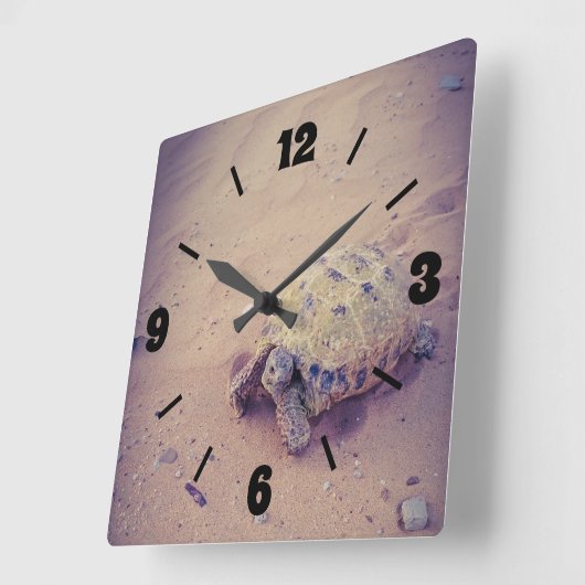 Turtle Quadratische Wanduhr (Winkel)
