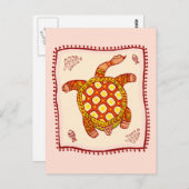 Turtle Quilt Postkarte (Vorne/Hinten)