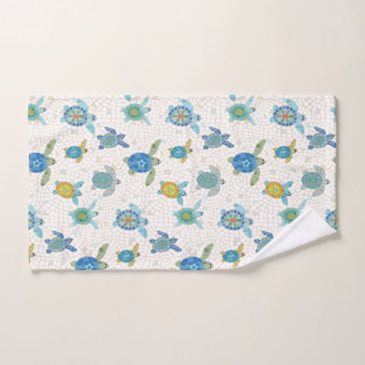 Turtle Race Mosaik Handtuch Set (Handtuch)