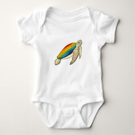 Turtle Rainbow Baby Strampler (Vorderseite)