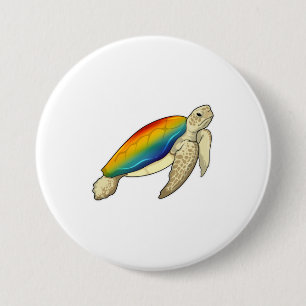 Turtle Rainbow Button