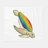 Turtle Rainbow Fleecedecke (Vorderseite (Horizontal))