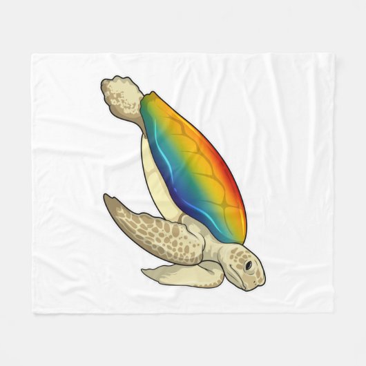 Turtle Rainbow Fleecedecke (Vorderseite (Horizontal))