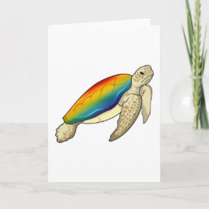 Turtle Rainbow Karte