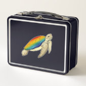 Turtle Rainbow Metall Brotdose (Vorderseite)