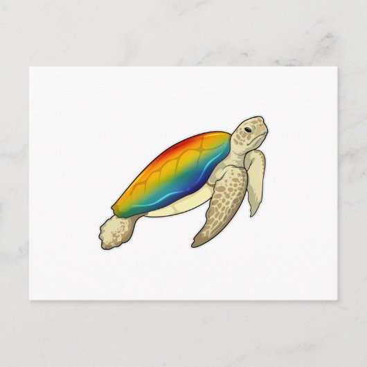Turtle Rainbow Postkarte (Vorderseite)