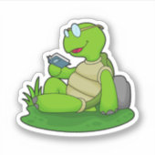 Turtle Reading Book Aufkleber (Vorderseite)