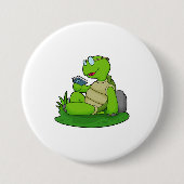 Turtle Reading Book Button (Vorderseite)