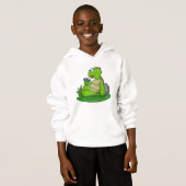 Turtle Reading Book Hoodie (Vorne ganz)