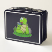 Turtle Reading Book Metall Brotdose (Rückseite)