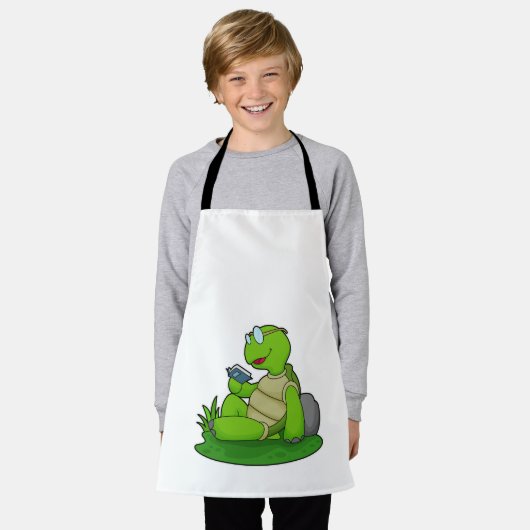 Turtle Reading Book Schürze (Getragen)