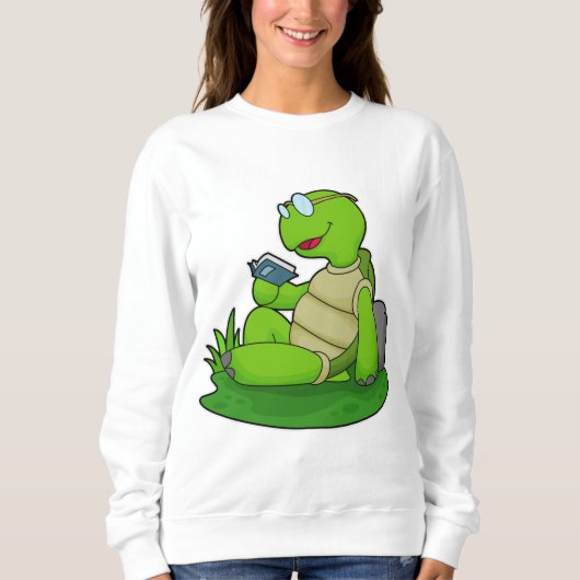 Turtle Reading Book Sweatshirt (Vorderseite)