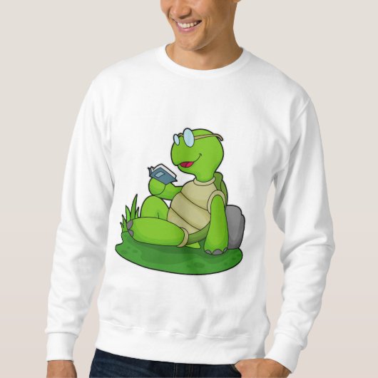 Turtle Reading Book Sweatshirt (Vorderseite)