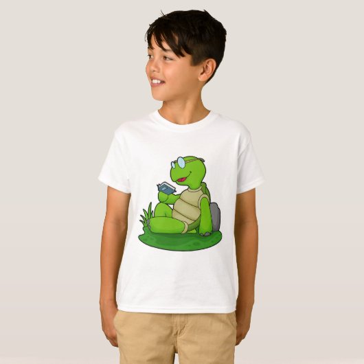 Turtle Reading Book T-Shirt (Vorne ganz)