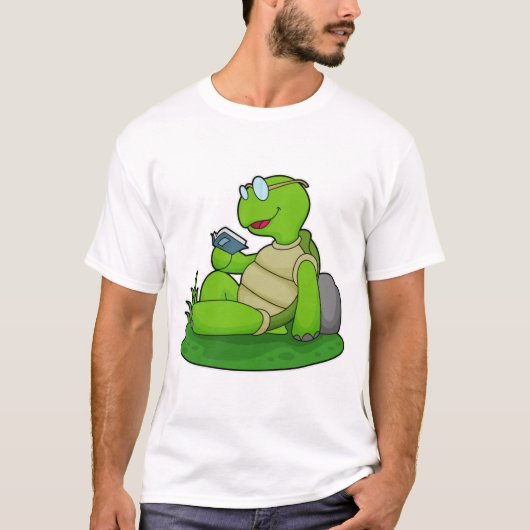 Turtle Reading Book T-Shirt (Vorderseite)