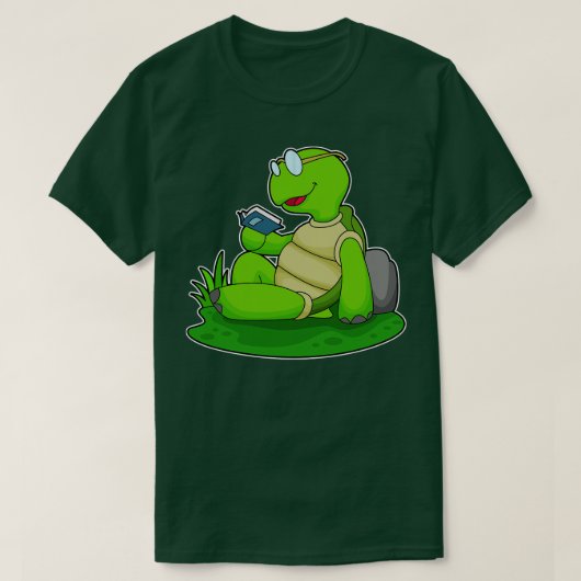 Turtle Reading Book T-Shirt (Design vorne)