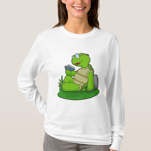 Turtle Reading Book T-Shirt (Vorderseite)