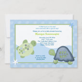 Turtle Reef Baby Shower Einladung - Light Blue (Vorderseite)