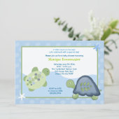 Turtle Reef Baby Shower Einladung - Light Blue (Stehend Vorderseite)