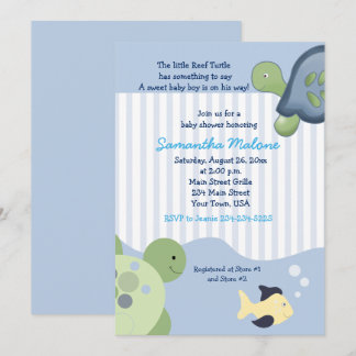 Turtle Reef Boy Baby Dusche lädt ein Einladung