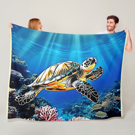 Turtle Reef Glow Design Fleecedecke (Beispiel)