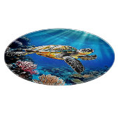 Turtle Reef Glow Design Schneidebrett (Ecke)