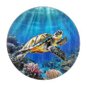 Turtle Reef Glow Design Schneidebrett (Vorderseite)