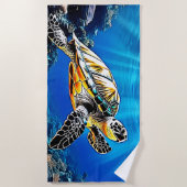 Turtle Reef Glow Design Strandtuch (Vorderseite)