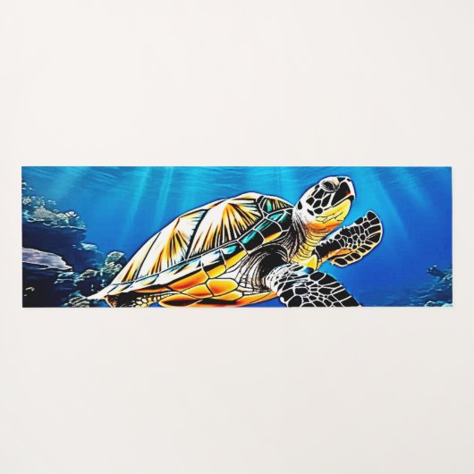Turtle Reef Glow Design Yogamatte (Rückseite (Horizontal))