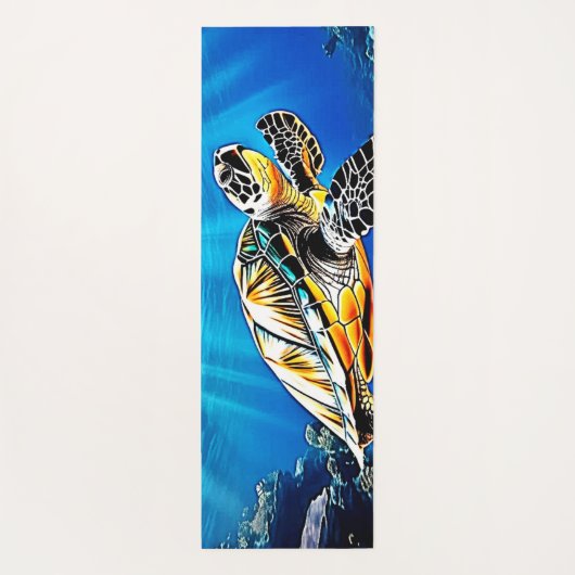 Turtle Reef Glow Design Yogamatte (Rückseite)