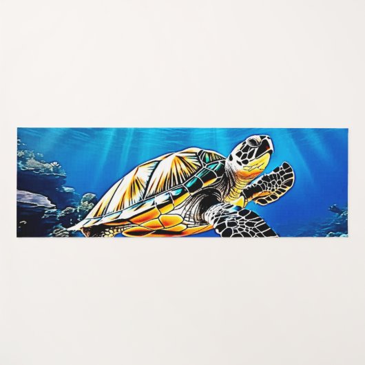 Turtle Reef Glow Design Yogamatte (Vorderseite (Horizontal))