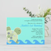 Turtle Reef Seaturtle 12x18 Geburtstag Einladung (Stehend Vorderseite)