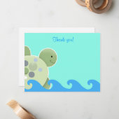 Turtle Reef Seaturtle Flat vielen Dank Mitteilungskarte (Vorderseite/Rückseite Beispiel)