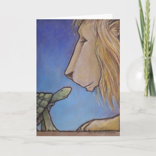 turtle regards lion karte (Vorderseite)