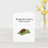 Turtle Relax Geburtstagkarte Karte (Gelbe Blume)