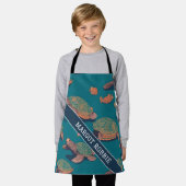 Turtle Retro Personalisiertes Muster Schürze (Getragen)