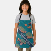 Turtle Retro Personalisiertes Muster Schürze (Insitu)