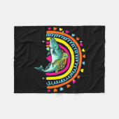 Turtle Riding Salmon Fish Funny Animal Lover Rainb Fleecedecke (Vorderseite (Horizontal))