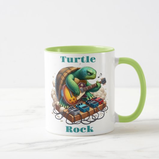 Turtle Rockstar Jamming auf Bühne Tasse (Rechts)