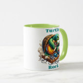 Turtle Rockstar Jamming auf Bühne Tasse (VorderseiteRechts)