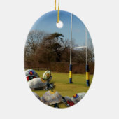 Turtle Rugby Keramikornament (Hinten)
