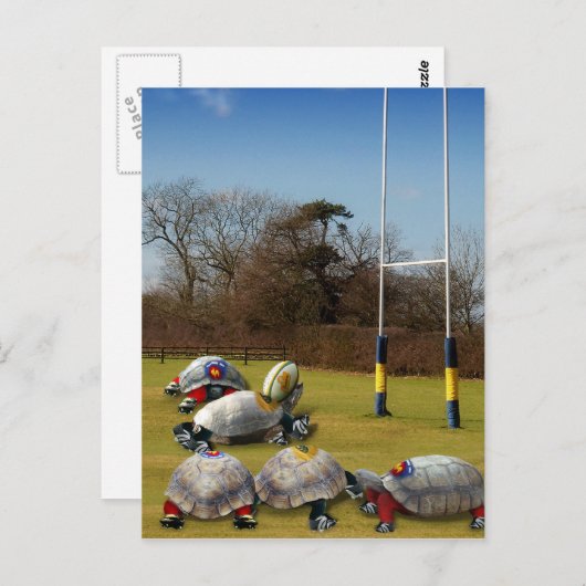 Turtle Rugby Postkarte (Vorne/Hinten)
