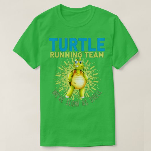 Turtle Running Team langsam als Muschel Runners Fu T-Shirt (Design vorne)
