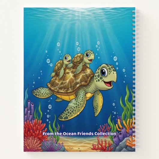Turtle’s Notebook – Cute Kids School Notebook Notizblock (Rückseite)