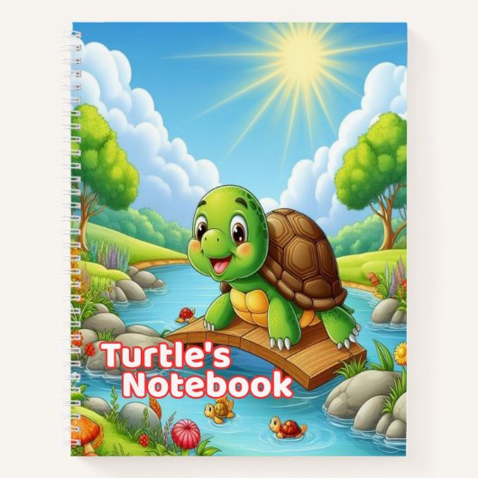 Turtle’s Notebook – Süßes Schulkindernotizbuch Notizblock (Vorderseite)