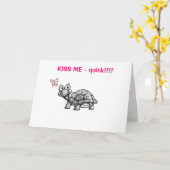 "TURTLE" SAGT "KISS ME QUICK" LIEBE CARD KARTE (Gelbe Blume)