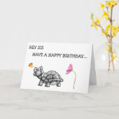 TURTLE SAGT, SIS FEIERT NICHT OHNE MICH! KARTE (Gelbe Blume)