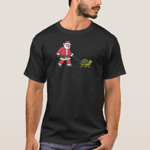 Turtle Santa Claus Funny Reptile Christmas Raglan T-Shirt